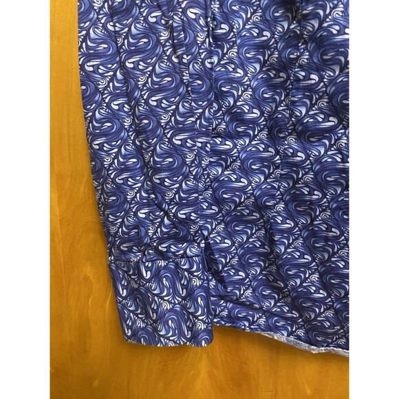 Louis Fabel Dark Blue Quilting Long Sleeve Slim Fit Button Up Men's Shirt Size M - Picture 9 of 9